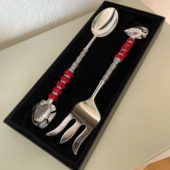 Vintage Hans Turnwald 2-pc. Salad Serving Set Coral Collection NWT - RARE! - Picture 5 of 17